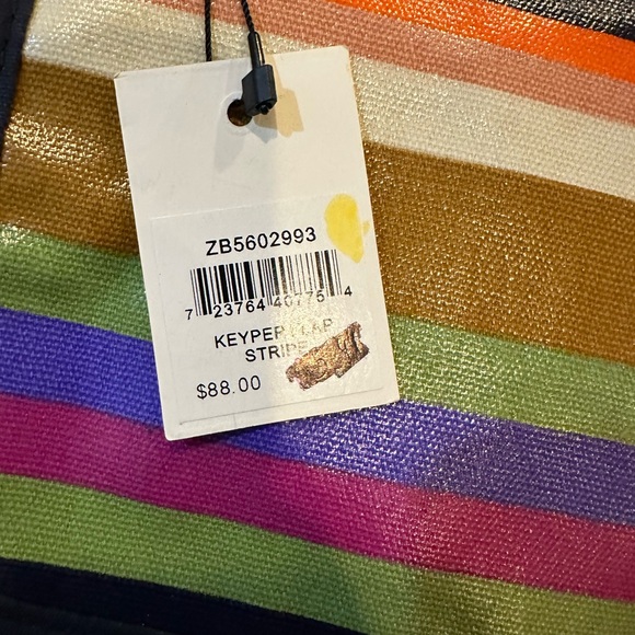 Fossil Keyper Flap Stripe Coated Canvas w/ Leather Trim Crossbody Messenger NWT - Picture 9 of 9